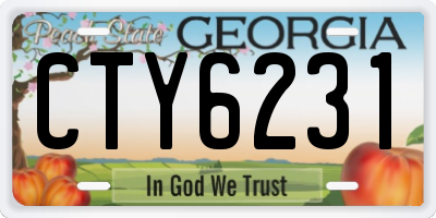 GA license plate CTY6231