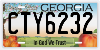 GA license plate CTY6232
