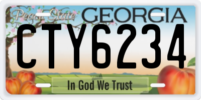 GA license plate CTY6234