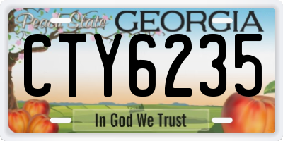 GA license plate CTY6235