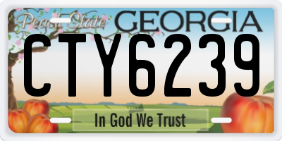 GA license plate CTY6239