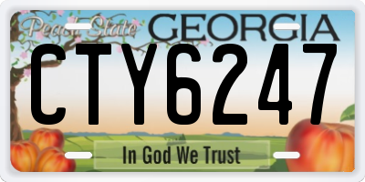 GA license plate CTY6247