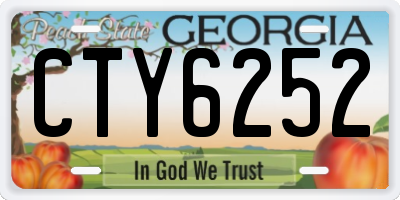GA license plate CTY6252
