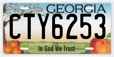 GA license plate CTY6253