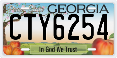 GA license plate CTY6254
