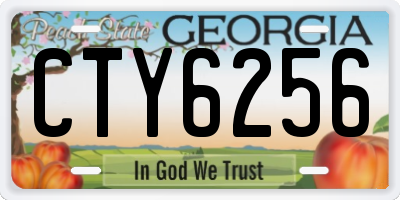 GA license plate CTY6256