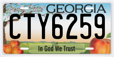 GA license plate CTY6259