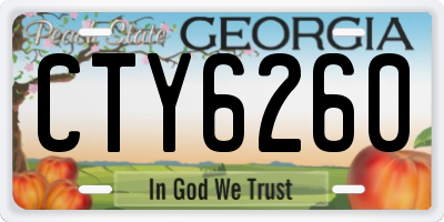 GA license plate CTY6260
