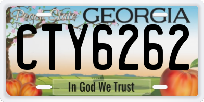 GA license plate CTY6262