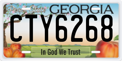 GA license plate CTY6268