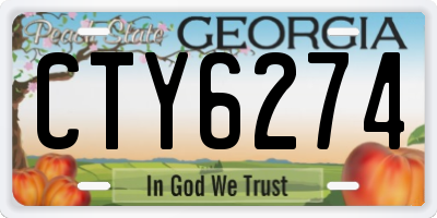 GA license plate CTY6274