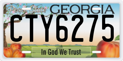 GA license plate CTY6275