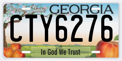 GA license plate CTY6276