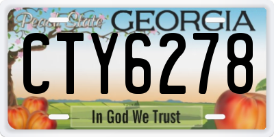 GA license plate CTY6278