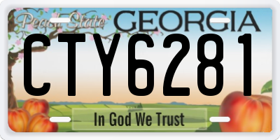 GA license plate CTY6281