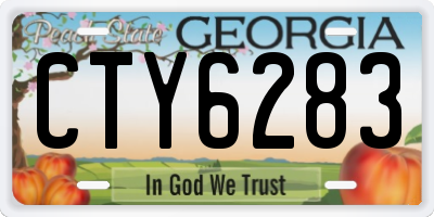 GA license plate CTY6283