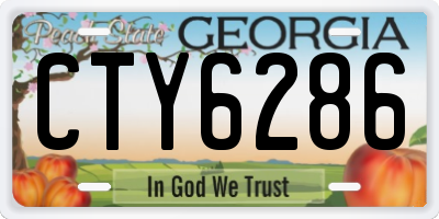 GA license plate CTY6286