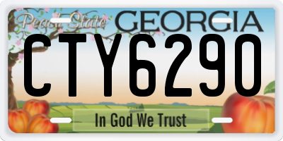 GA license plate CTY6290