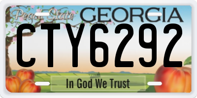 GA license plate CTY6292