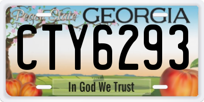 GA license plate CTY6293