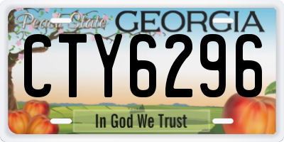 GA license plate CTY6296