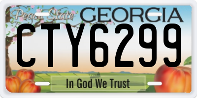GA license plate CTY6299