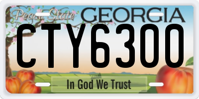 GA license plate CTY6300
