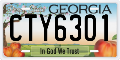 GA license plate CTY6301