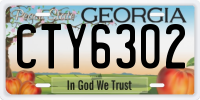 GA license plate CTY6302