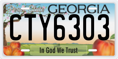 GA license plate CTY6303