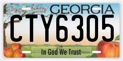 GA license plate CTY6305