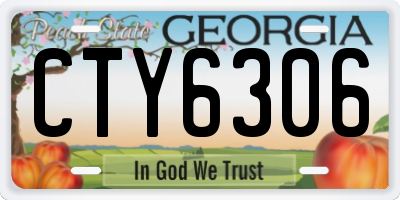 GA license plate CTY6306