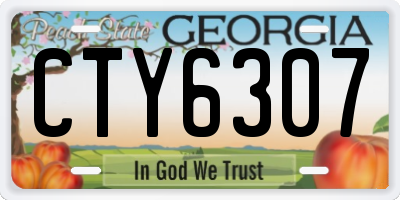 GA license plate CTY6307