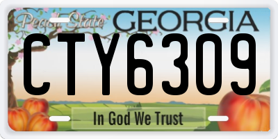 GA license plate CTY6309