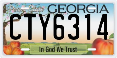 GA license plate CTY6314