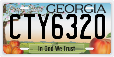GA license plate CTY6320