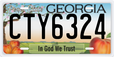 GA license plate CTY6324
