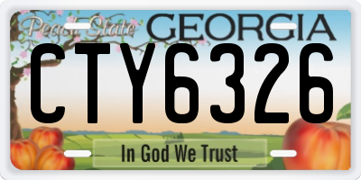GA license plate CTY6326