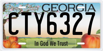 GA license plate CTY6327