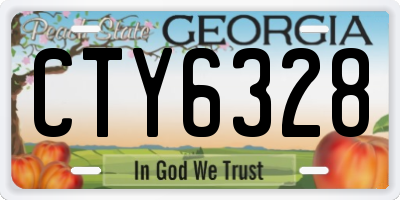 GA license plate CTY6328