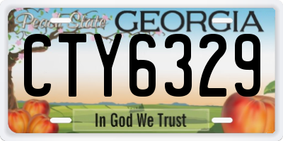 GA license plate CTY6329