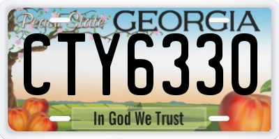 GA license plate CTY6330