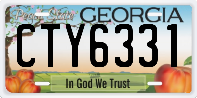 GA license plate CTY6331