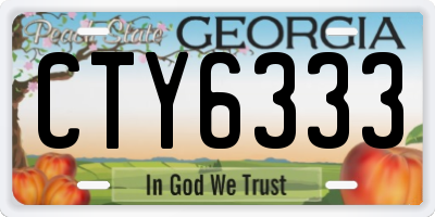 GA license plate CTY6333