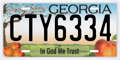 GA license plate CTY6334
