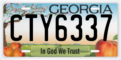 GA license plate CTY6337