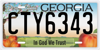 GA license plate CTY6343