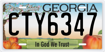 GA license plate CTY6347