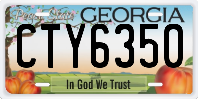 GA license plate CTY6350