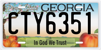 GA license plate CTY6351